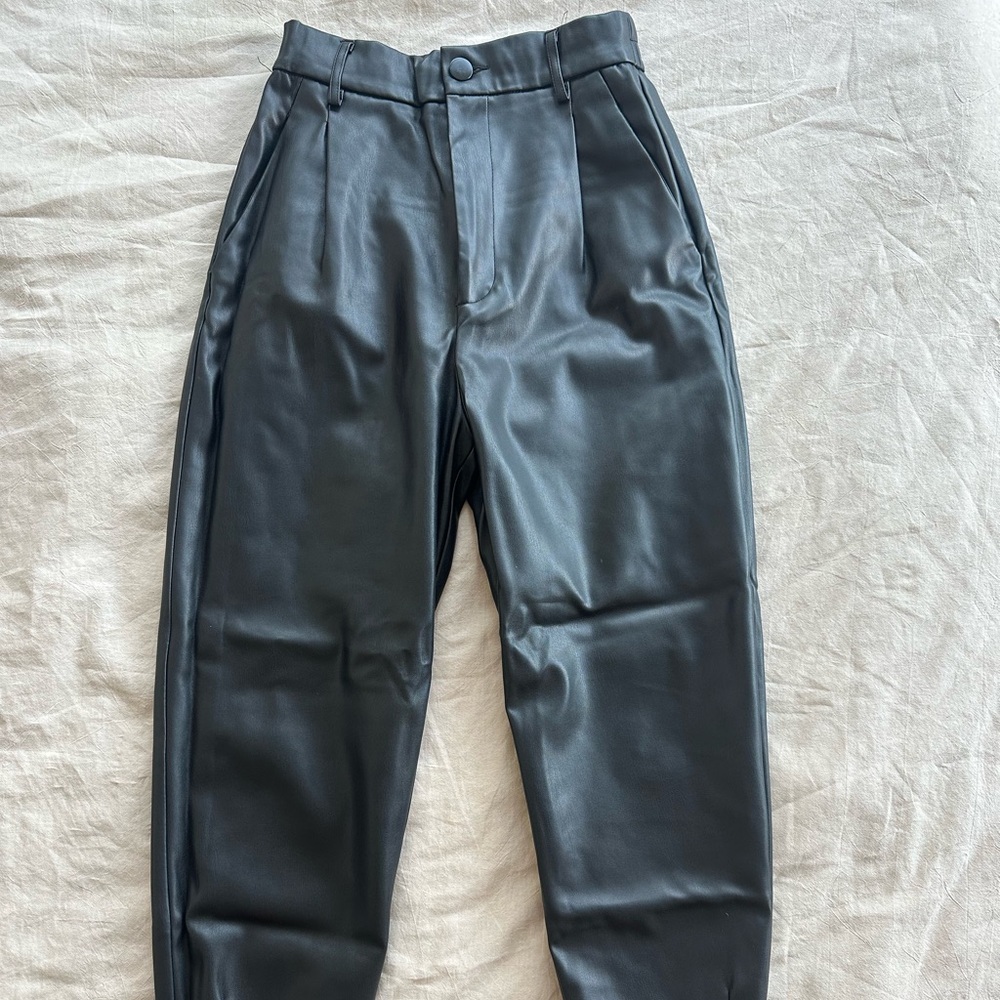 Cinch Waist Vegan Leather Zara Pant Size XS